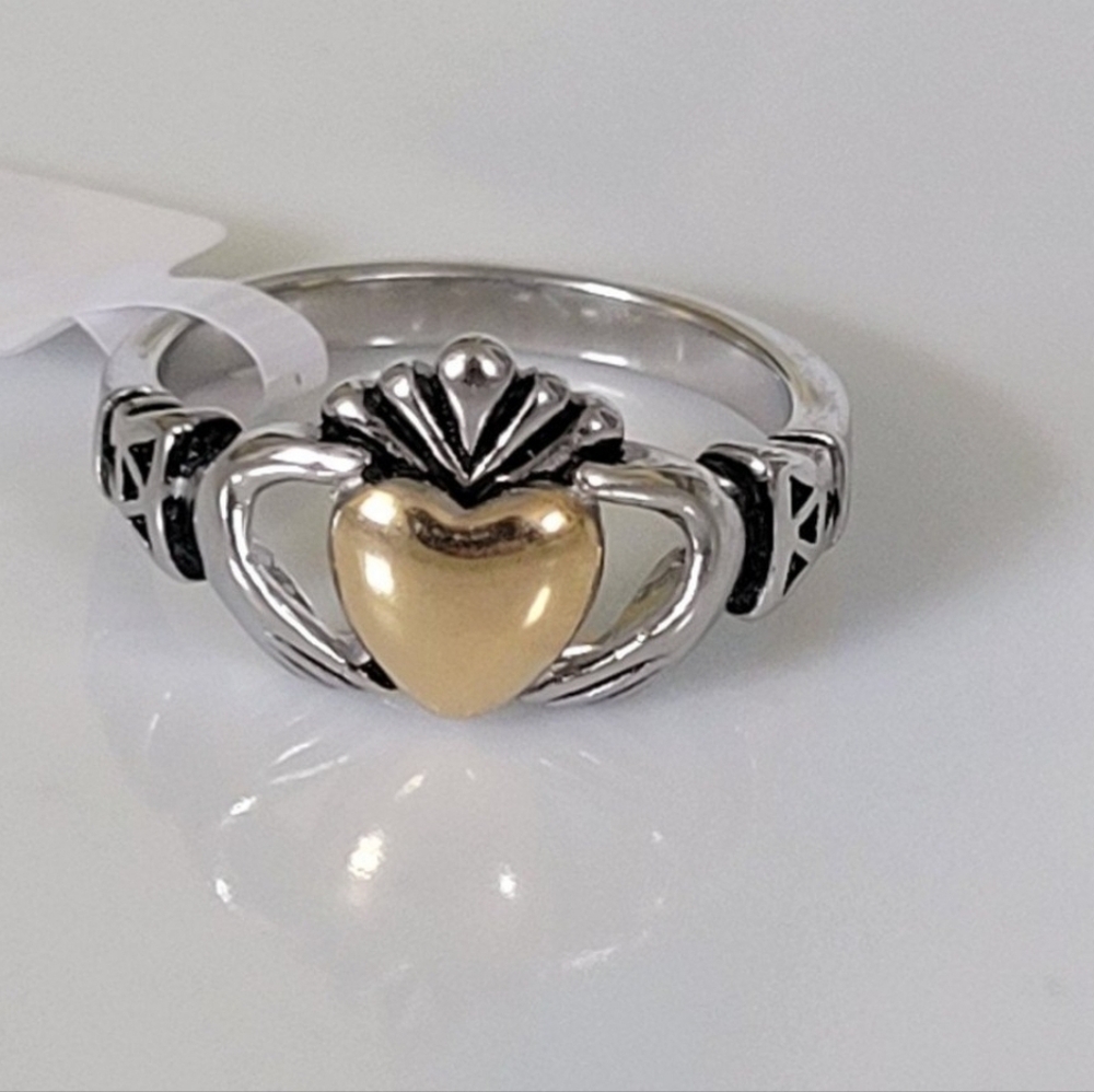 Gold & Silver Irish Claddagh Ring